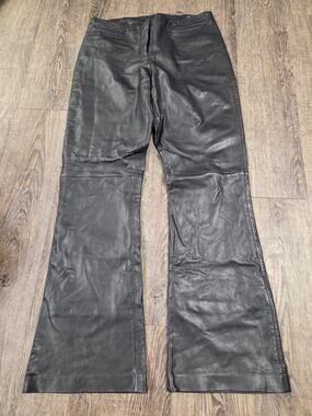 Cache Pants Black 100% Lamb Leather Pockets Straight Leg Size 6